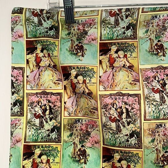 Vtg Renaar-Hollyvogue square polyester scarf with early 1900s pictures or ads - Picture 4 of 12